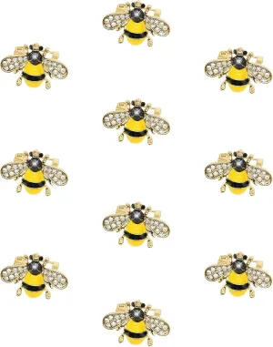 10 Pack Rhinestone Bee Brooches Pins Set Cute Enamel Crystal Animal Lapel Pin Brooch Badges Jewelry Set for Women Clothing Bags Backpacks Hat
