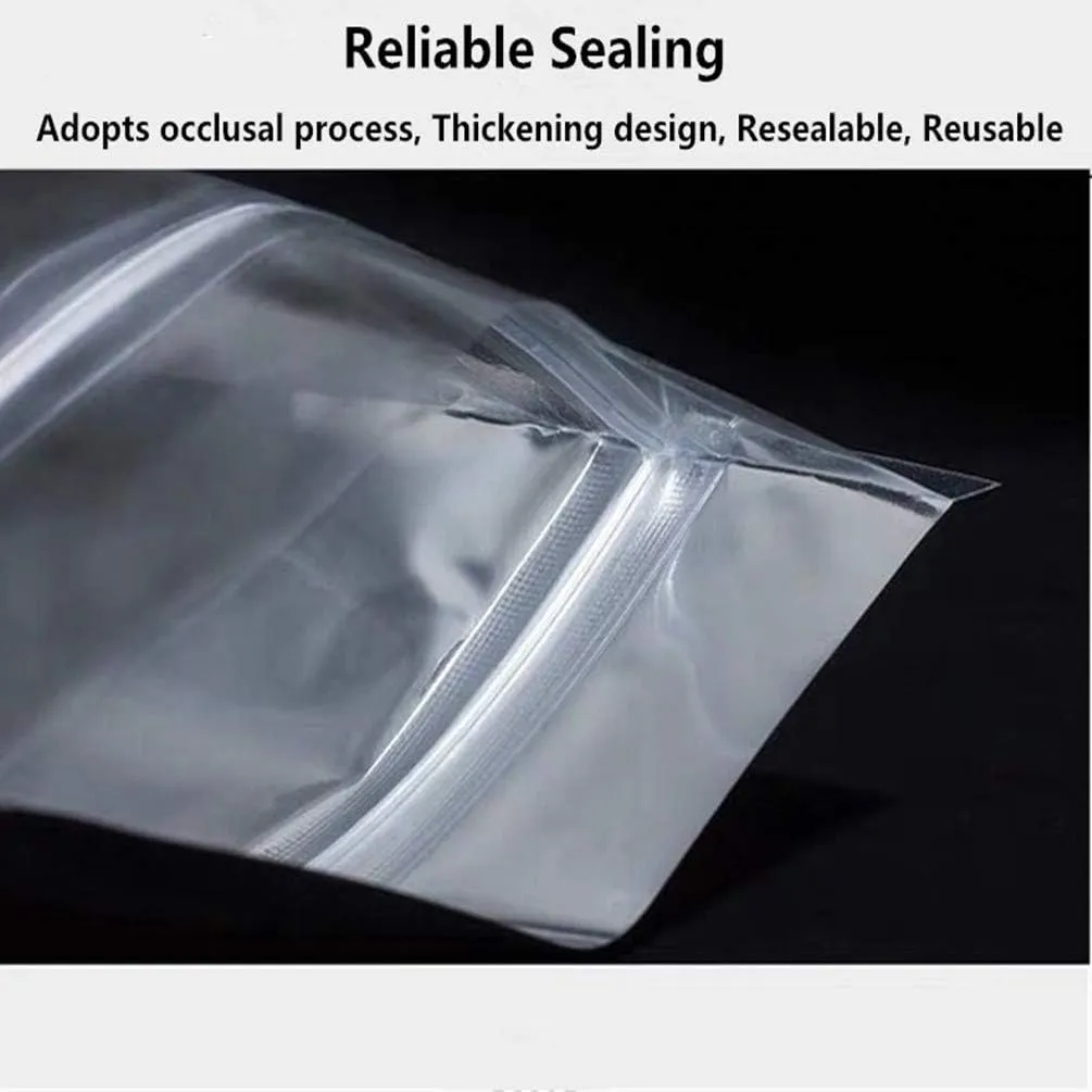 100PCS Resealable Smell Proof Bags with Clear Front Window, Zip Lock Stand Up Aluminum Foil Bags Mylar Food Storage Bags Pouch for Dry Food, Snack, Jewelry, Electronics（8x12 4inch）