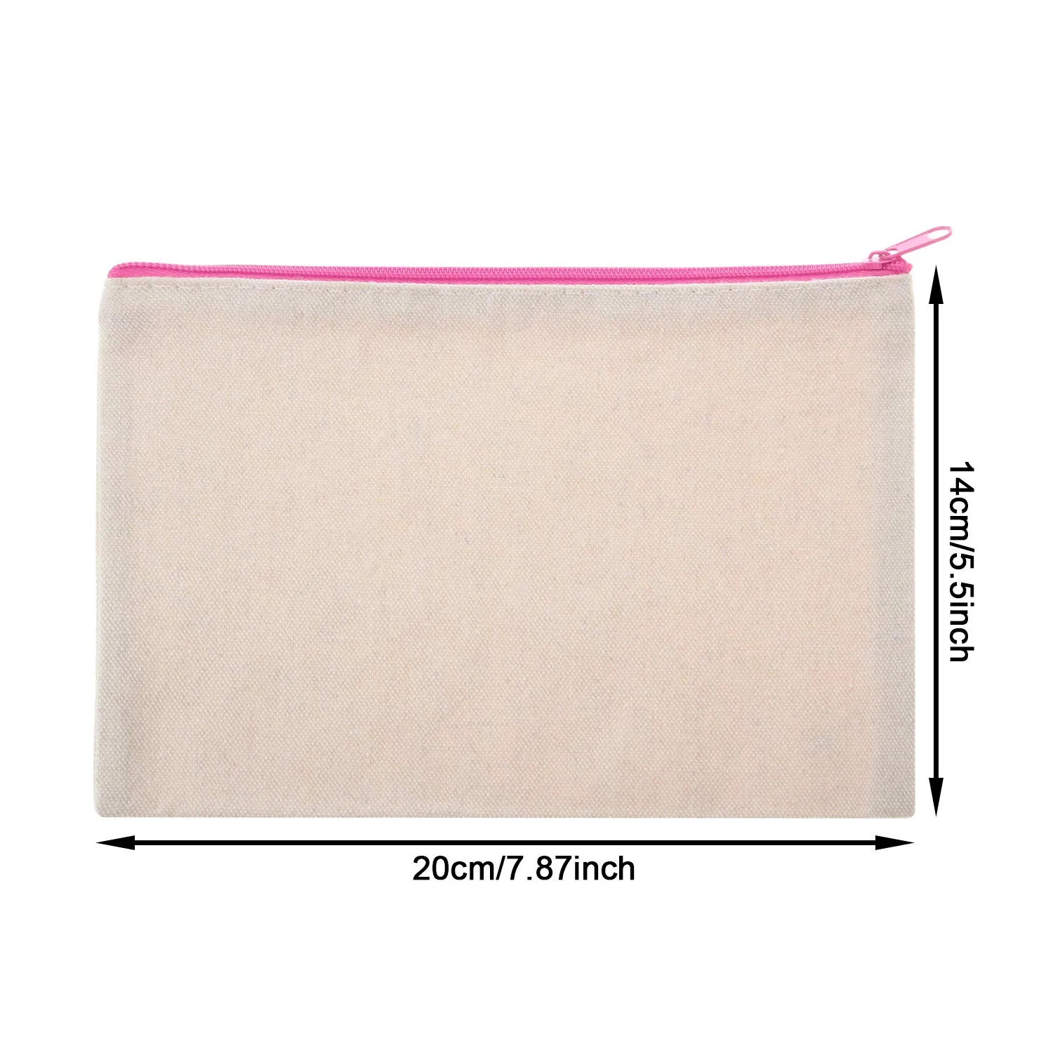 12 Pieces Multipurpose Canvas Cosmetic Bag Makeup Pouches with Zipper Canvas Bag Blank Makeup Bag Pouch Travel Toiletry Bag for Women DIY
