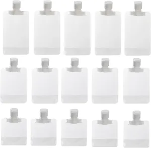 15Pcs Refillable Travel Pouches, 30ml/50ml/100ml Travel Pouches for Toiletries Approved Stand Up Pouch Portable Travel Fluid Makeup Packing Bag for Shampoo Conditioner Lotion Soap.