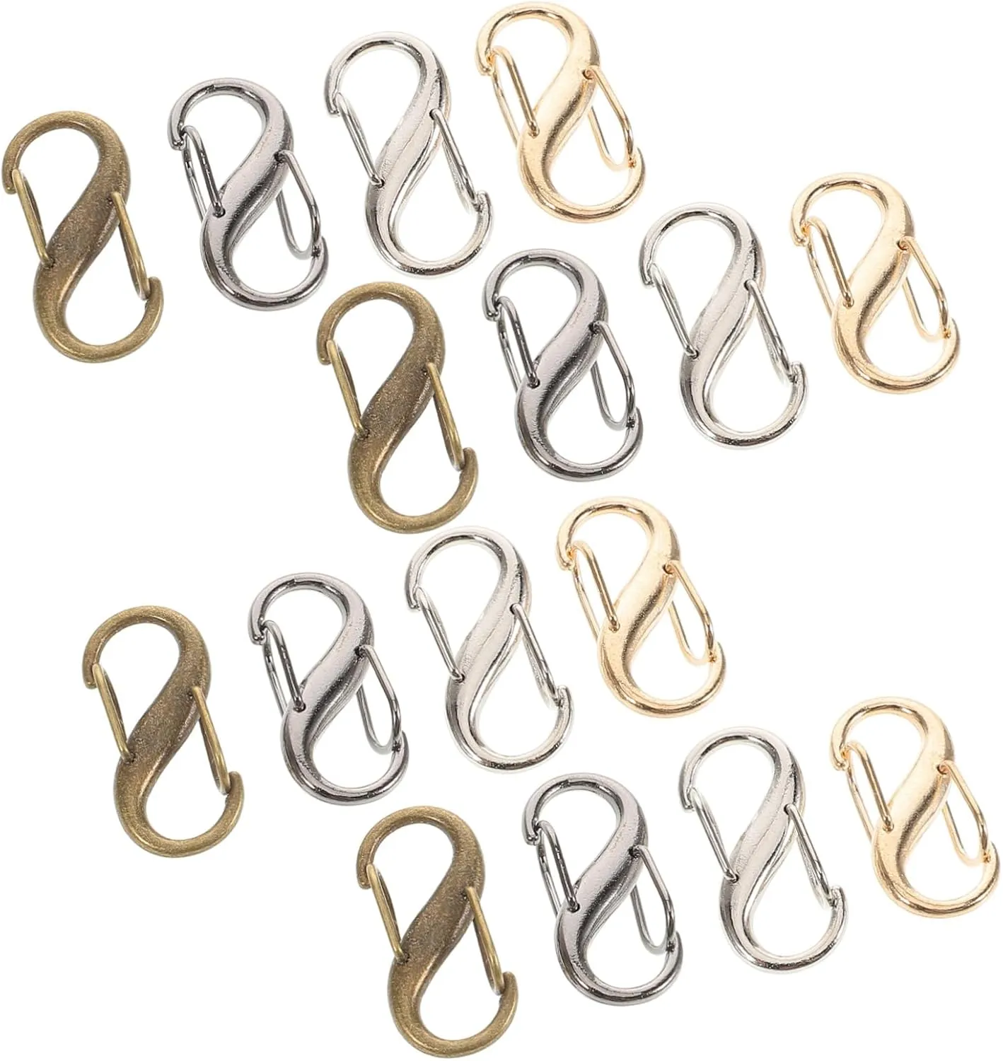 16pcs Adjustable Metal Chain Buckles for Bag Strap Shaped Design Easy to Use Portable Buckles for Handbag Adjustment Compact and Versatile DIY Bag Supply
