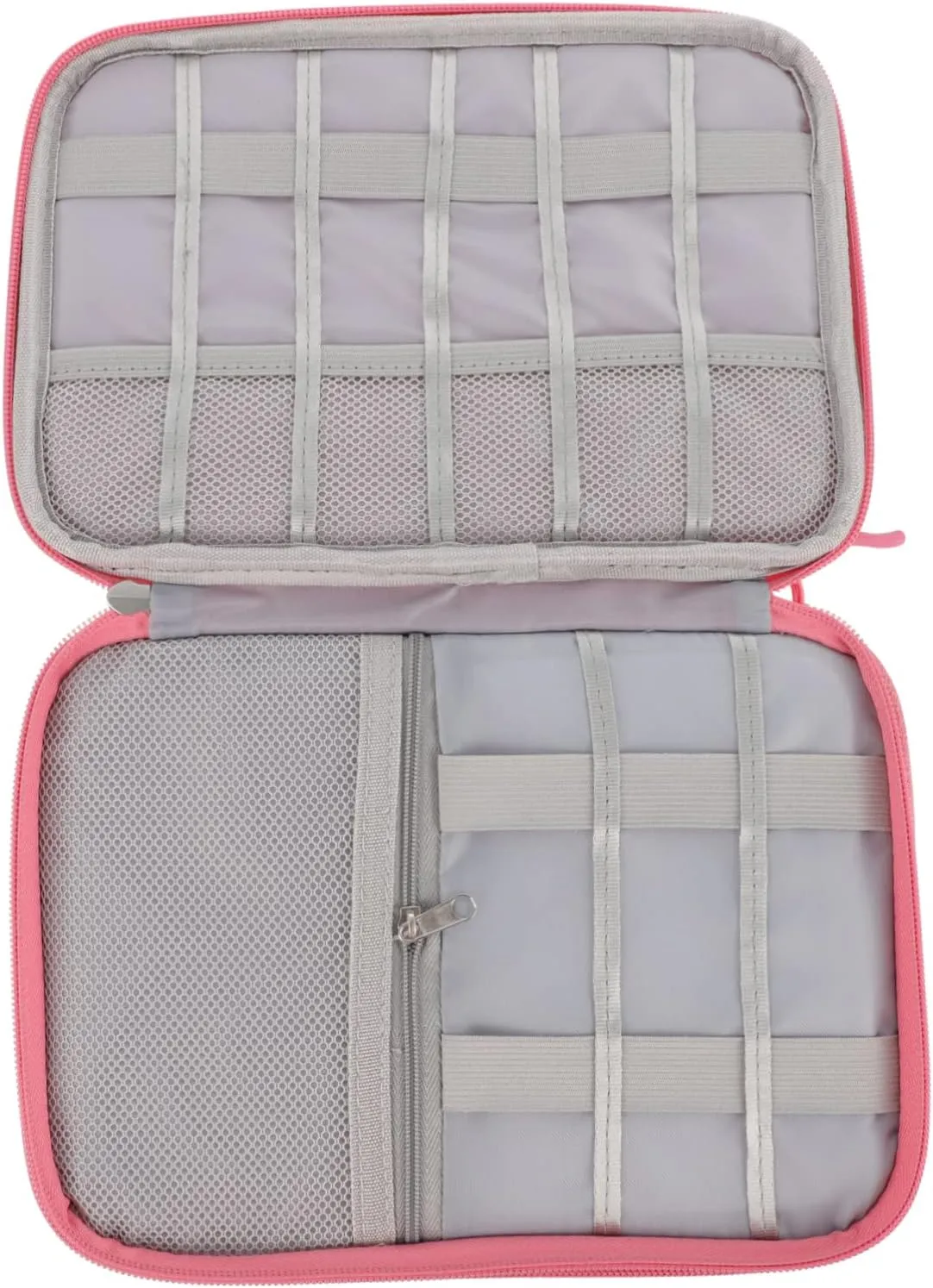 1pc Waterproof Storage Bag Travel Tidy Electronic Bags Small Tech Compatible Pouches Container Accessories Multifunctional Organizer Waterproof New Fabric Pink