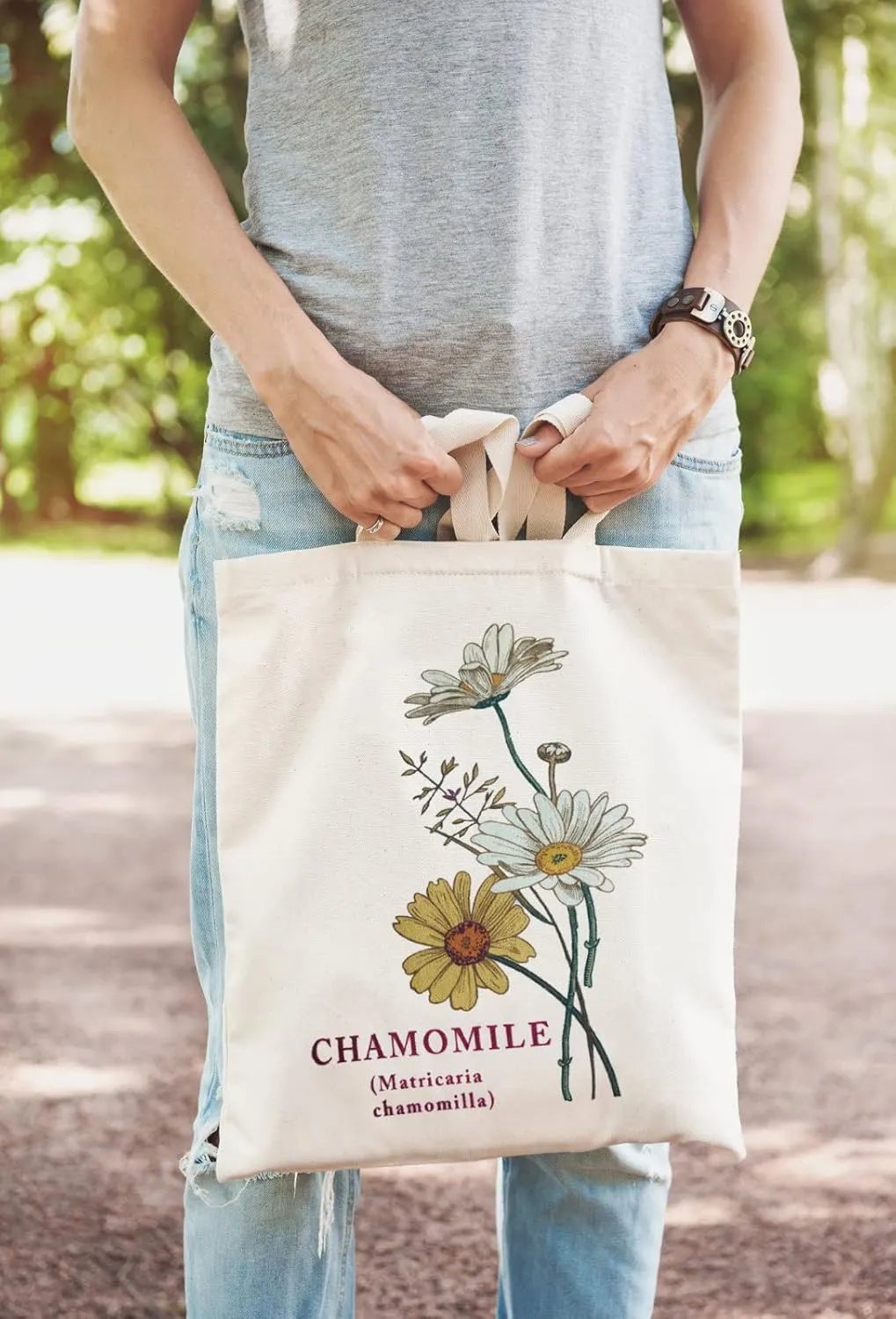 2 PCS Floral Tote Bag Aesthetic Flowers Botanical Shopping Bag Beautiful Flowers Reusable Grocery Bag for Women
