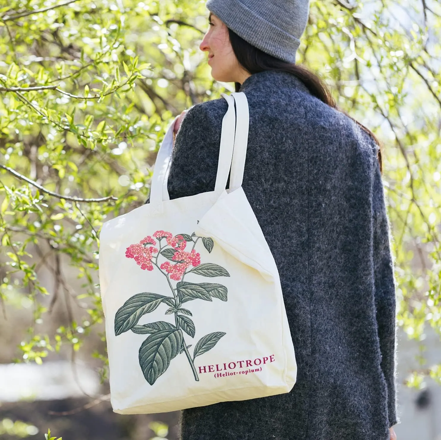 2 PCS Floral Tote Bag Aesthetic Flowers Botanical Shopping Bag Beautiful Flowers Reusable Grocery Bag for Women