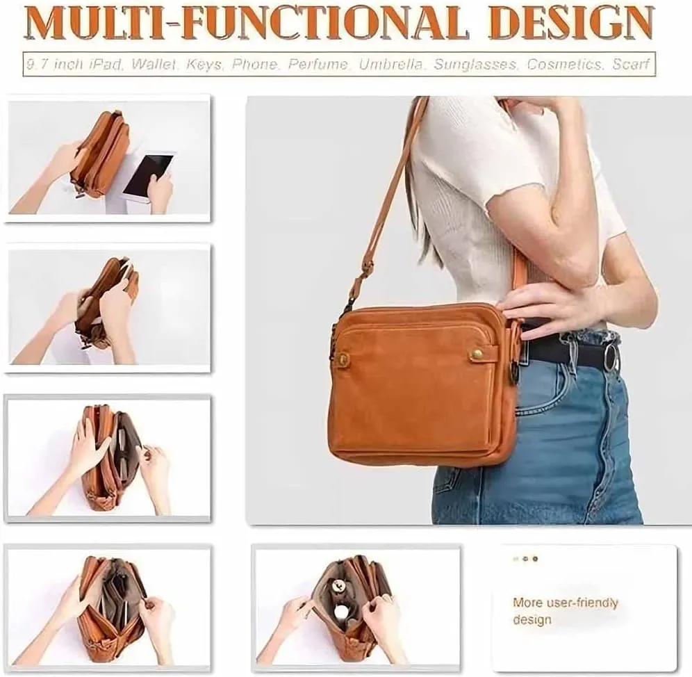 2023 New Crossbody Shoulder Bags And Clutches, Off-Crossbody Leather Shoulder Bags, Purse With Built Multiple Compartments