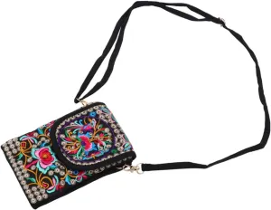 2pcs Embroidered Phone Case Crossbody Wallets for Women Cellphone Crossbody Purse for Women Travel