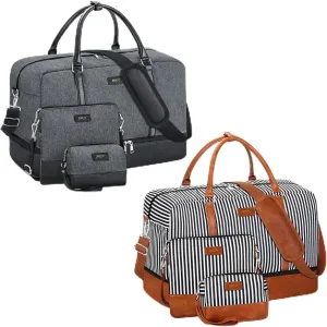 3PCS Weekender Bag for Women Overnight Bag Travel Bag Carry on Duffle Bag with Shoe Compartment Fit 21.5" Laptop