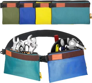 4 Pack Tool Pouches with Adjustable Waist Strap - 1680D Oxford Waterproof Multipurpose Tool Pouches - Small Tool Bag with Zipper - Multipurpose Storage Organizer