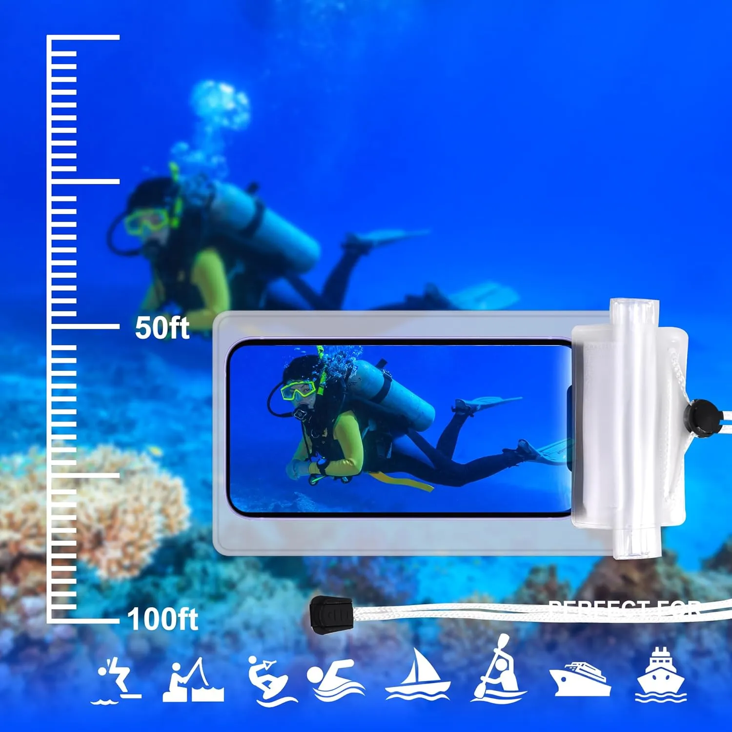 4 Pack Waterproof Fanny Pack with Waist Strap Waterproof Phone Pouch Dry Bag for Kayaking Pool Swimming Boating Beach Fishing Travel Diving Surfing (Black & White, 2 Fanny Pack   2 Pouch Bag)