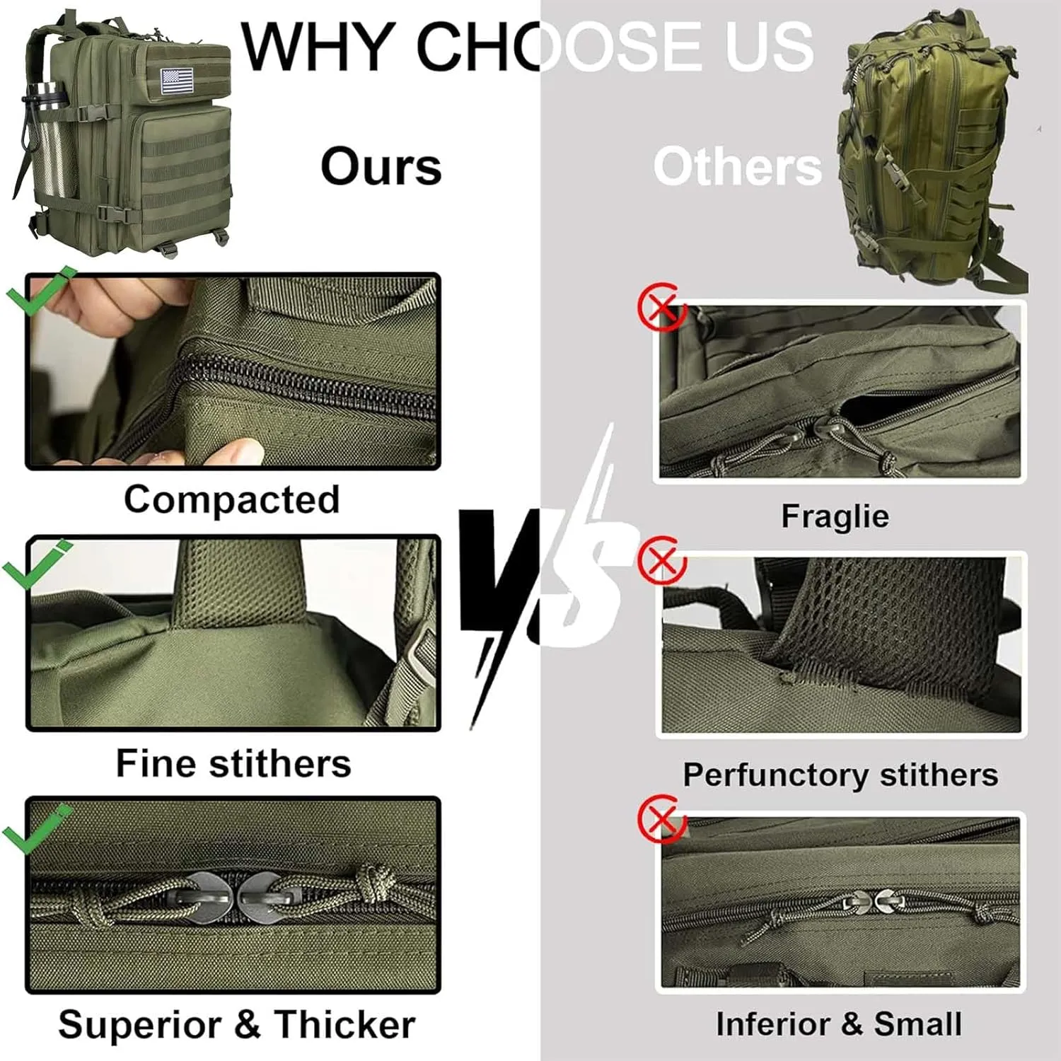 45L Military Tactical Backpack For Men Highland Assault Army Pack 3 Day Molle Bug Out Bag With Water Cup Pouch Large Camping Hiking Green Rucksack Work Daypack