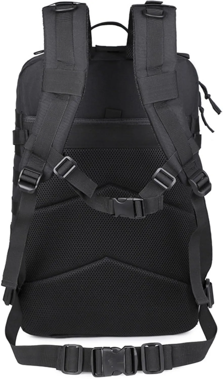 45L Military Tactical Backpack Molle Army Assault Pack 3-Day Bug Out Bag for Hiking, Camping & Outdoor Survival - Black