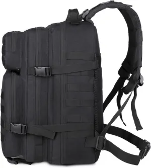 45L Military Tactical Backpack Molle Army Assault Pack 3-Day Bug Out Bag for Hiking, Camping & Outdoor Survival - Black