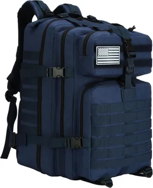 45L Tactical Backpack for Men & Women,Military Molle Rucksack with 900D Fabric,3-Day Bug Out Bag,Hiking Trekking Gym Emergency Survival Backpack(45L blue)