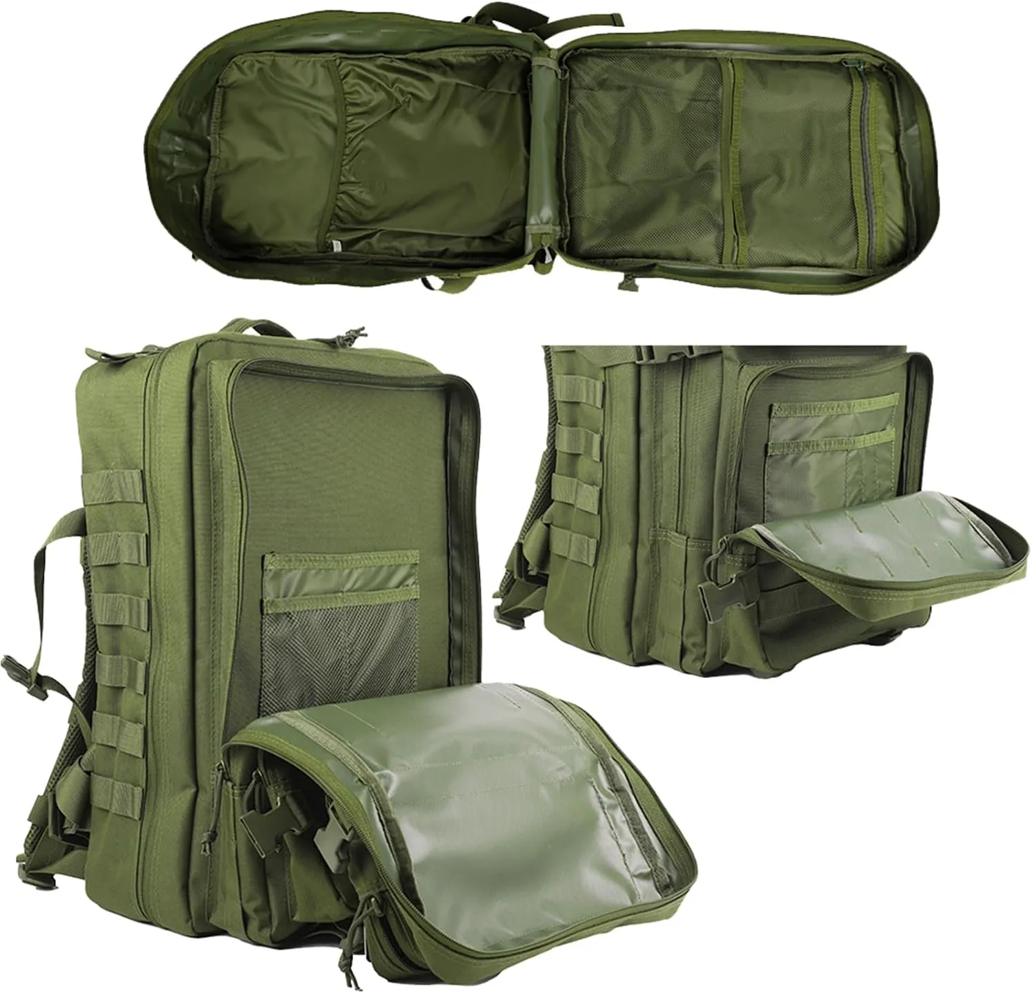 45L Tactical Backpack for Men & Women,Military Molle Rucksack with 900D Fabric,3-Day Bug Out Bag,Hiking Trekking Gym Emergency Survival Backpack(army green)