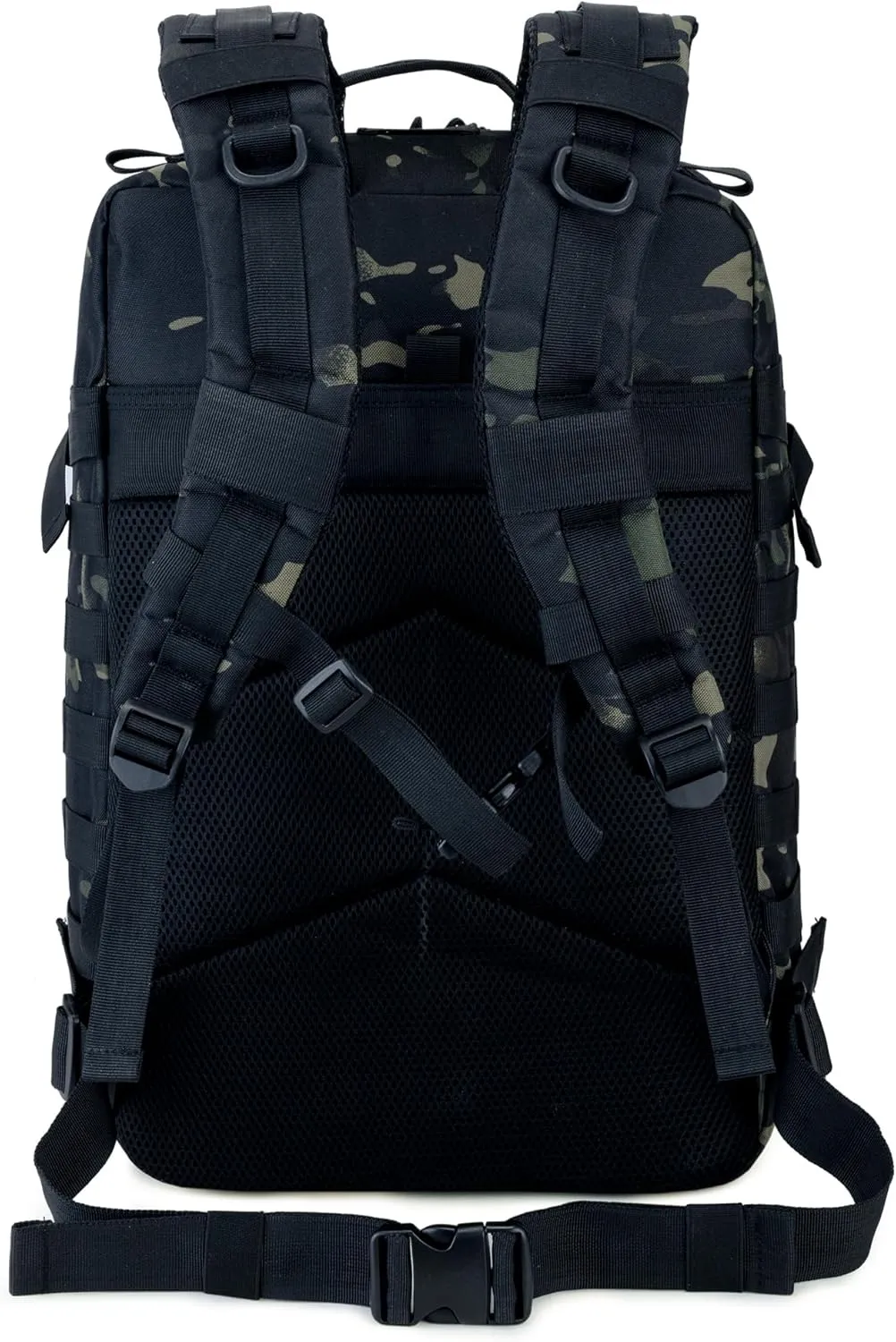 45L Tactical Backpack for Men & Women,Military Molle Rucksack with 900D Fabric,3-Day Bug Out Bag,Hiking Trekking Gym Emergency Survival Backpack(Black-cp)