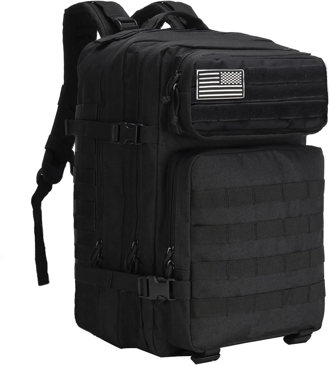 45L Tactical Backpack for Men & Women,Military Molle Rucksack with 900D Fabric,3-Day Bug Out Bag,Hiking Trekking Gym Emergency Survival Backpack(Black)