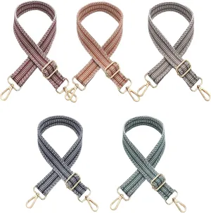 5 Pcs Purse Strap Replacement Adjustable Wide Shoulder Crossbody Handbags Canvas Shoulder Bag Guitar Straps Belt