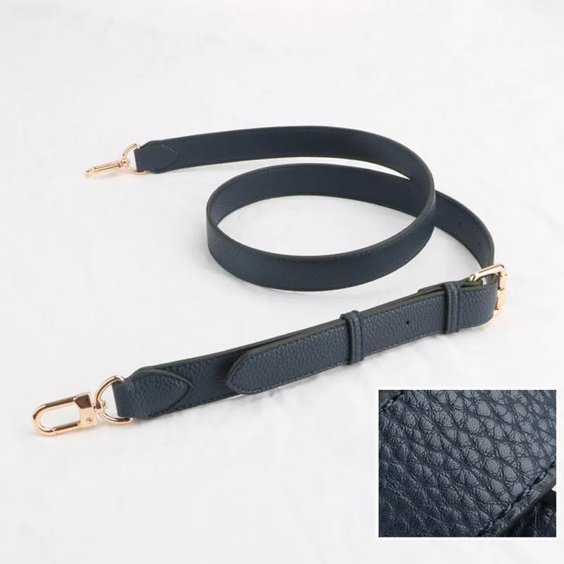50.39" Purse Straps Replacement Crossbody Bag Strap Purse Straps Adjustable Replacement Straps Light Gold Clasp Blue Litchi