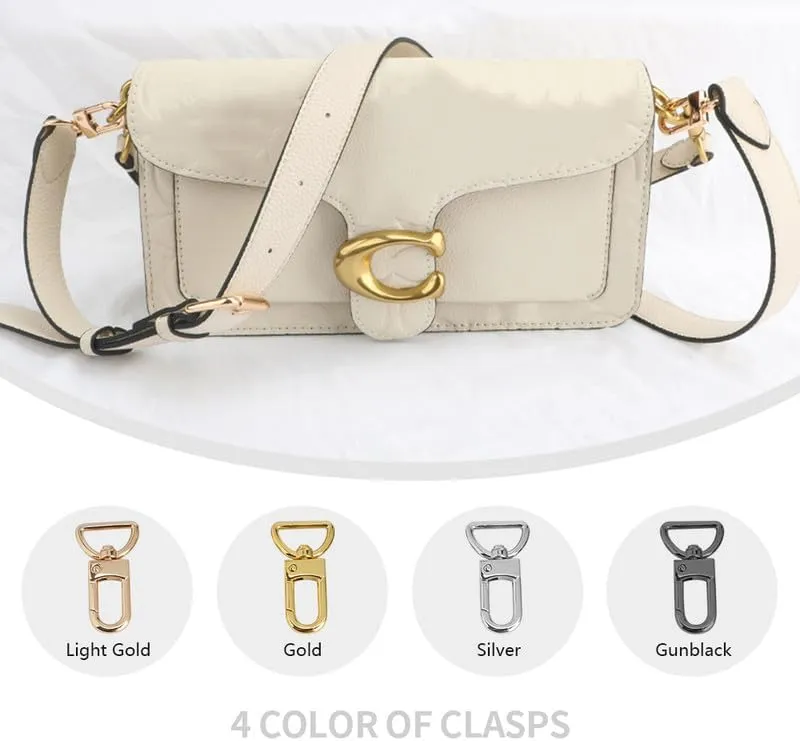 50.39" Purse Straps Replacement Crossbody Bag Strap Purse Straps Adjustable Replacement Straps Light Gold Clasp Blue Litchi