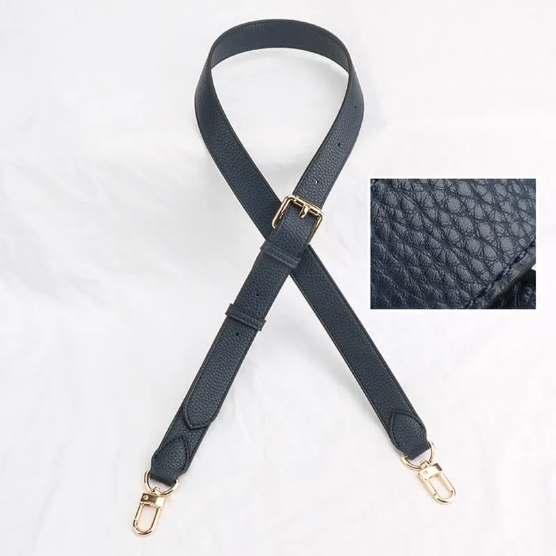 50.39" Purse Straps Replacement Crossbody Bag Strap Purse Straps Adjustable Replacement Straps Light Gold Clasp Blue Litchi
