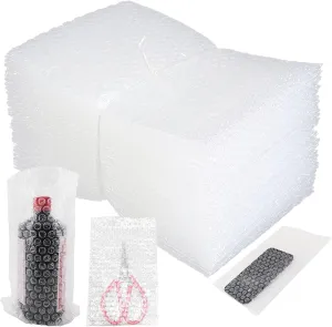 50Pcs Bubble Pouch Wraps Bag, 6''x10'' Clear Bubble Out Bags&Pouches for Packing, Double Walled Bubble Cushioning Bags for Moving and Shipping, Storage and Packing Supplies for Dishes Glasses Plates