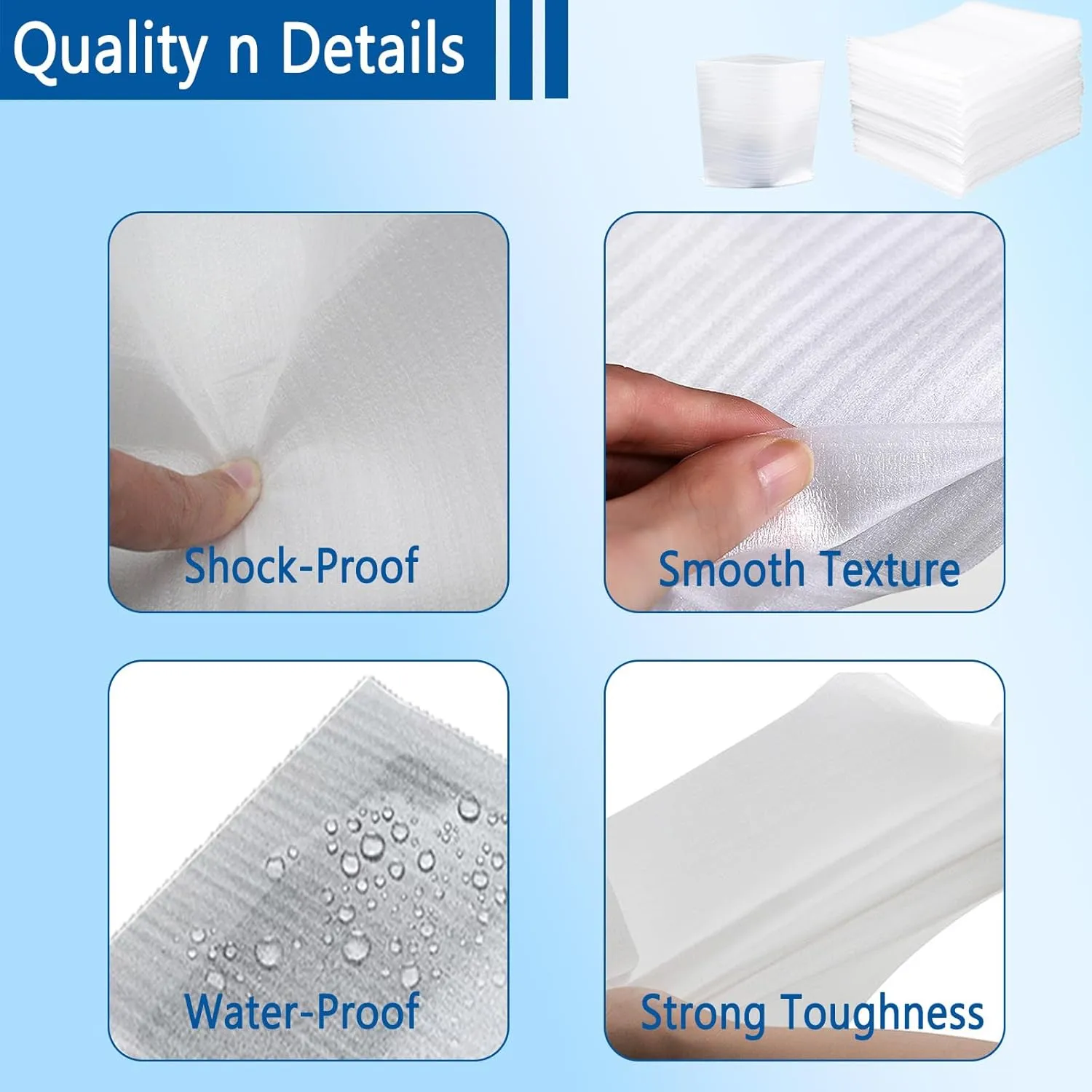 50PCS Cushion Foam Pouches, 12" X 14" Foam Wrap Bag, Foam Pouch for Packing, Moving,Storage and Shipping, Cushioning Moving Supplies for Extra Protecting Fragile Items