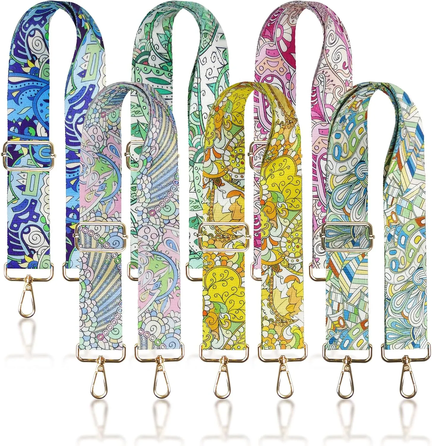 6 Pieces Purse Straps Replacement Crossbody Straps for Purses 1.5 Inches Purse Strap for Handbags Shoulder Strap