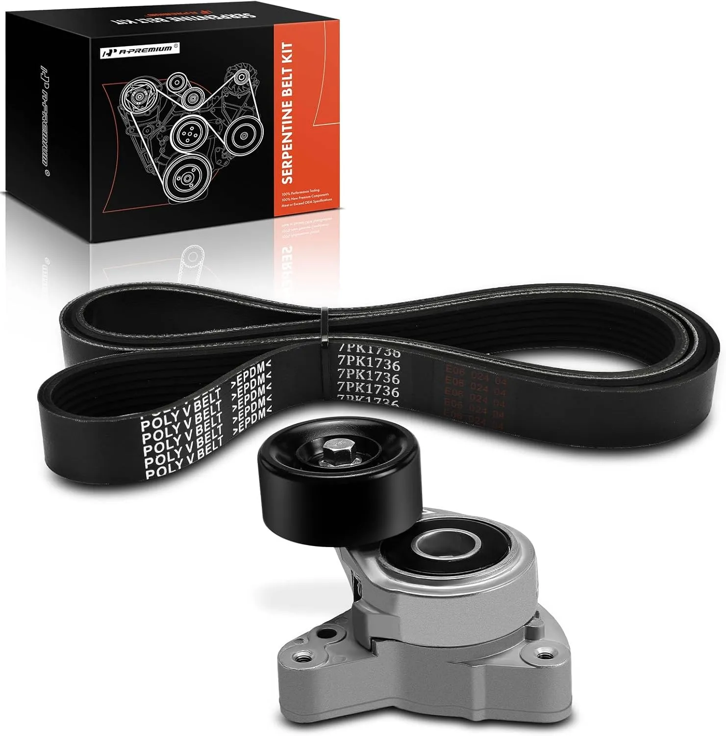 A-Premium Engine Serpentine Belt Drive Kit Compatible with Honda CR-V CRV 2002 2003 2004 2005 2006-2.4L