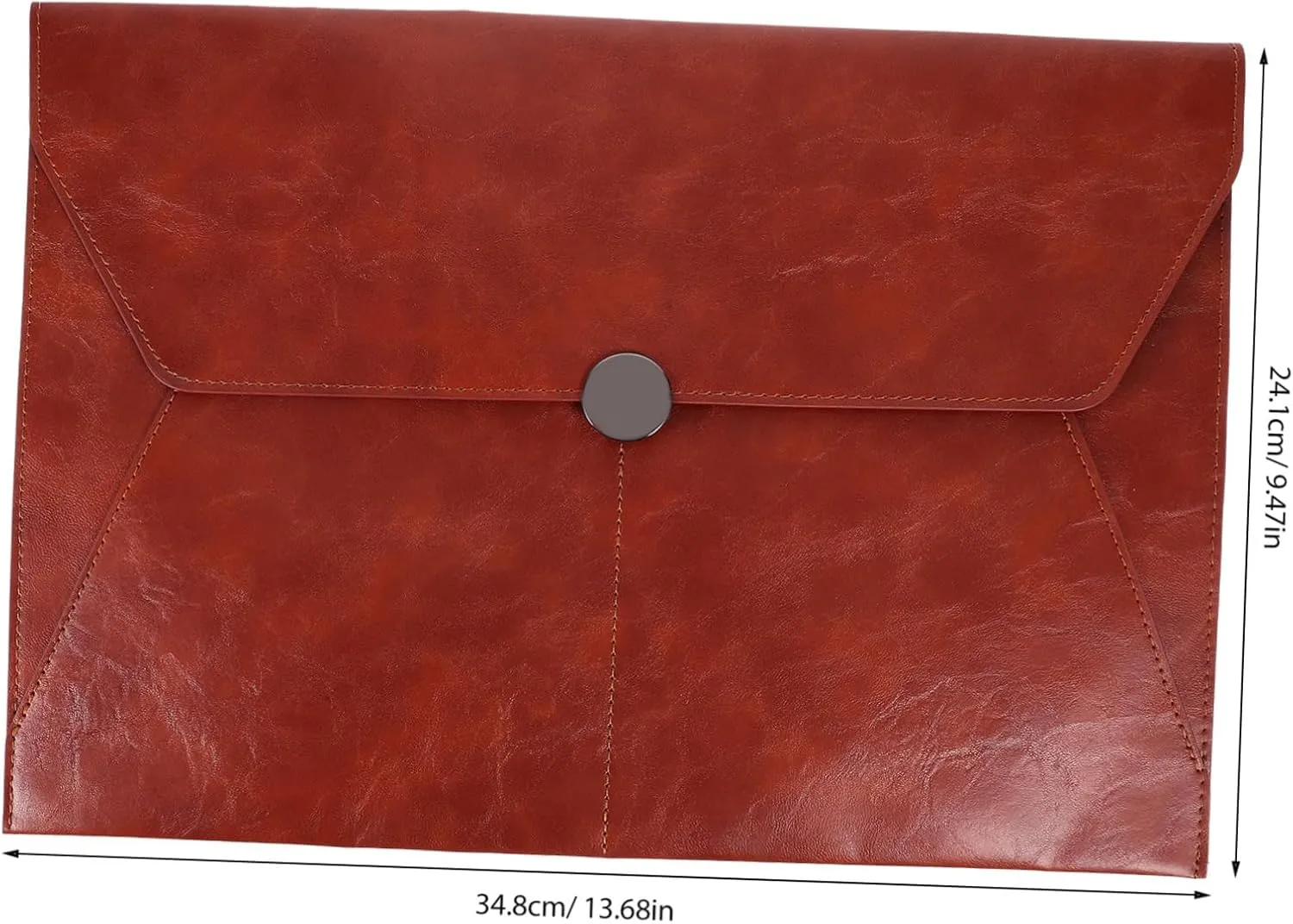 A4 Leather Document File Folder Compact File Storage Bag for Tax Papers Contracts