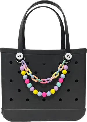 Accessories for Bogg Bag, Colorful Beads Charm for Rubber Beach Bag Tote Handbag Crossbody Shoulder Bag Decoration, With Metal Buckle
