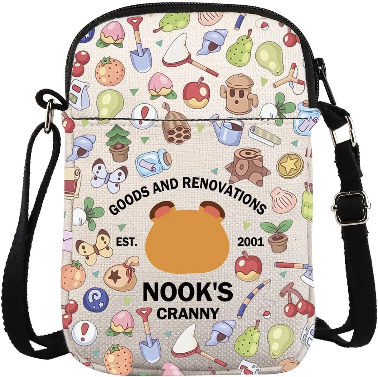 ACNH Inspired Crossbody Purse Bag Animal Villagers Gift Racoons Character Messenger Bag Video Game Lovers Gift Gamer Gift