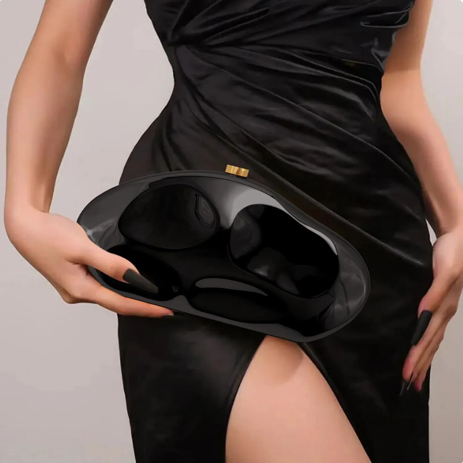 Acrylic Clutch Purse for Women Evening Bag, Irregular Shell Acrylic Purse Box Clutch with Chain for Party Wedding Prom