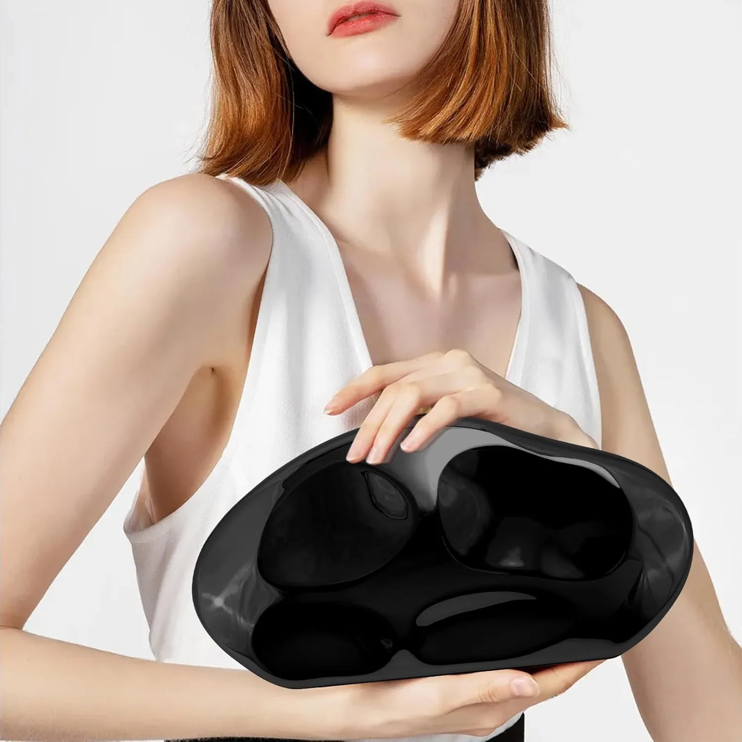 Acrylic Clutch Purse for Women Evening Bag, Irregular Shell Acrylic Purse Box Clutch with Chain for Party Wedding Prom