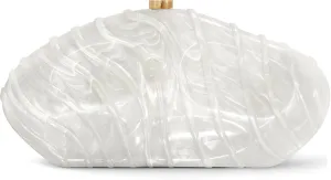 Acrylic Clutch Purse for Women Evening Bag, Irregular Shell Acrylic Purse Box Clutch with Chain for Party Wedding Prom