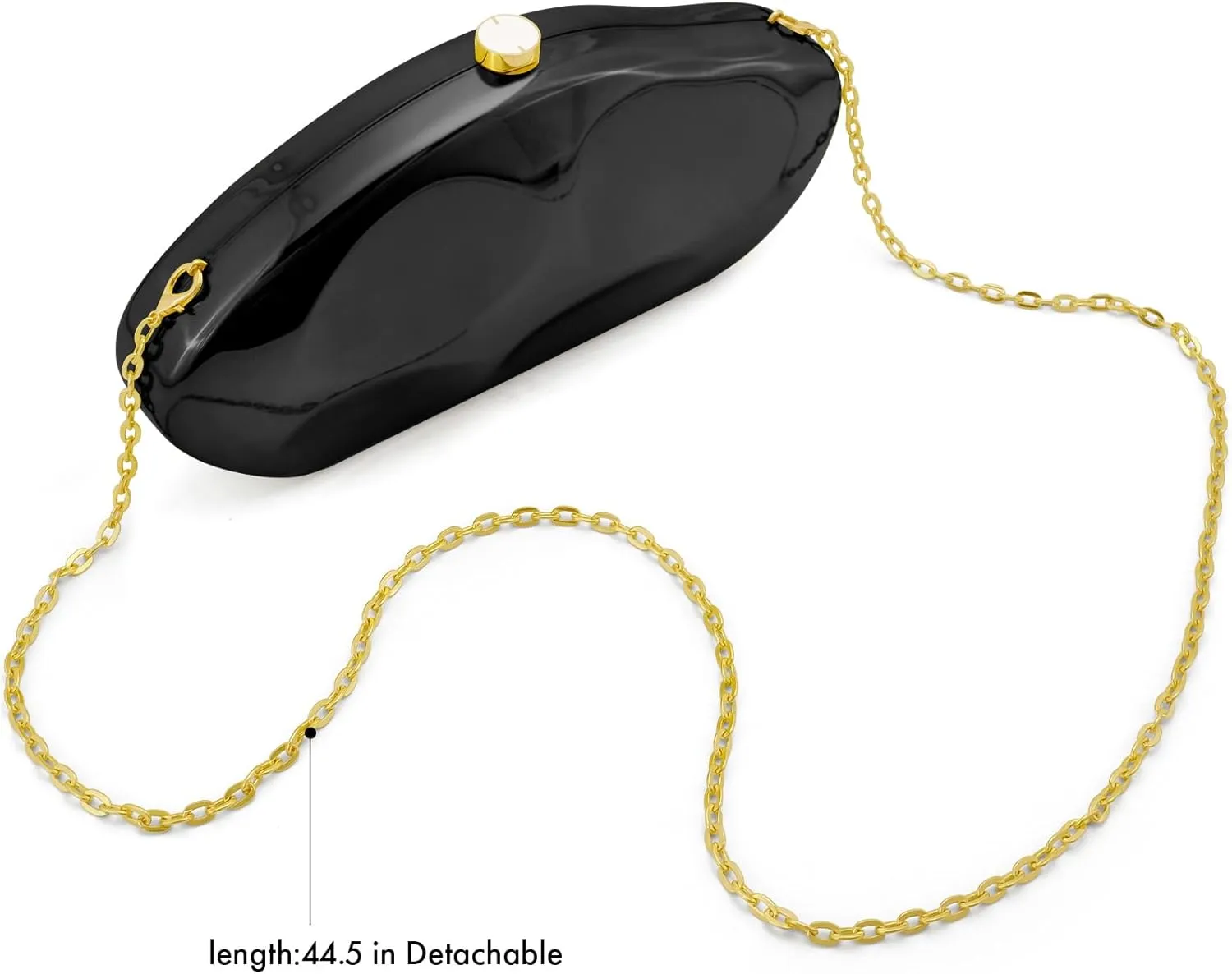 Acrylic Clutch Purse for Women Evening Bag, Irregular Shell Acrylic Purse Box Clutch with Chain for Party Wedding Prom