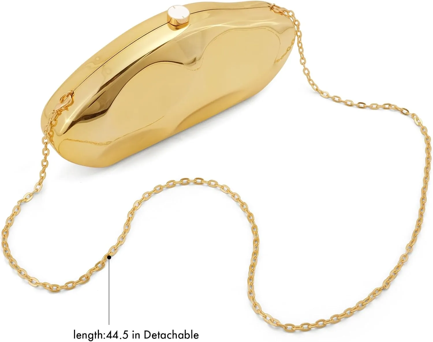 Acrylic Clutch Purse for Women Evening Bag, Irregular Shell Acrylic Purse Box Clutch with Chain for Party Wedding Prom