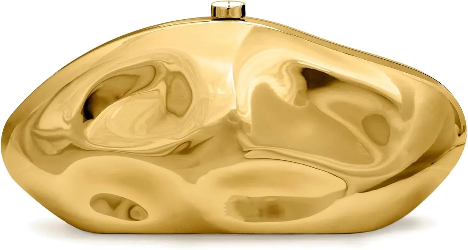 Acrylic Clutch Purse for Women Evening Bag, Irregular Shell Acrylic Purse Box Clutch with Chain for Party Wedding Prom