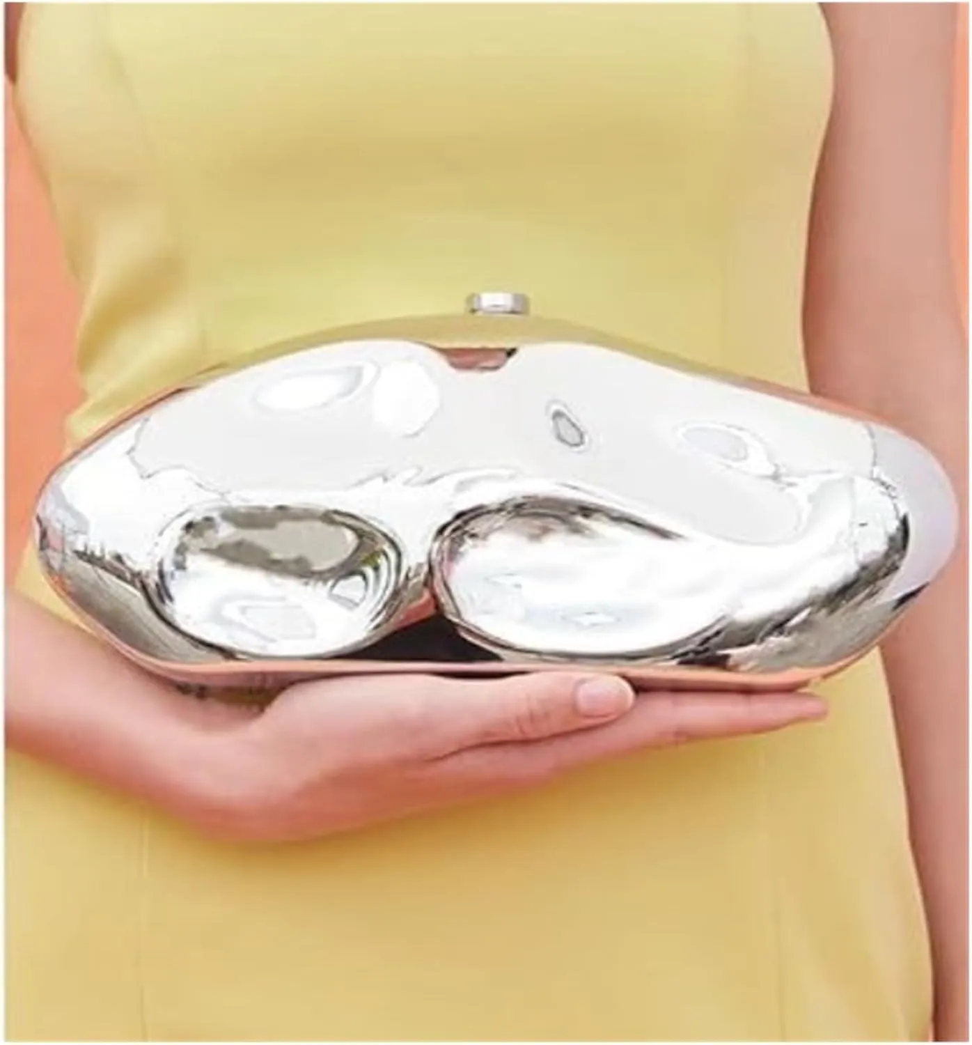 Acrylic Evening Clutch Purse for Women Metallic Lattice Pattern Bag Unique Geometric Handbag for Wedding Party Prom