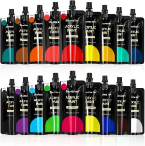 Acrylic Paint, 120ml/4.06oz bag - Set of 18