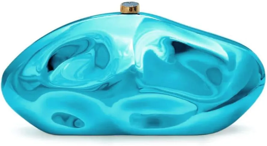 Acrylic Shell Clutch Purse for Women Metallic Evening Bag Large Designer Acrylic Handbag for Wedding Party Prom