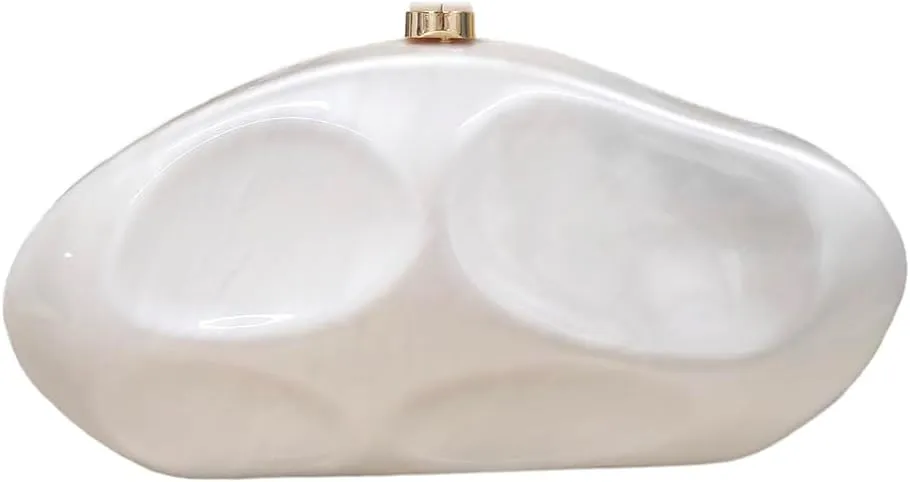 Acrylic Shell Clutch Purse for Women Metallic Evening Bag Large Designer Acrylic Handbag for Wedding Party Prom