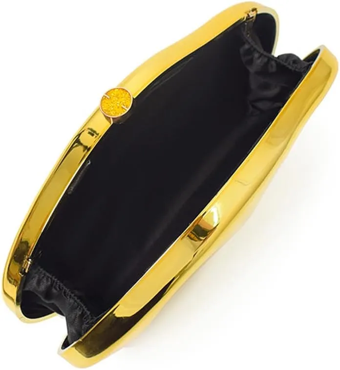 Acrylic Shell Clutch Purse for Women Metallic Evening Bag Large Designer Acrylic Handbag for Wedding Party Prom