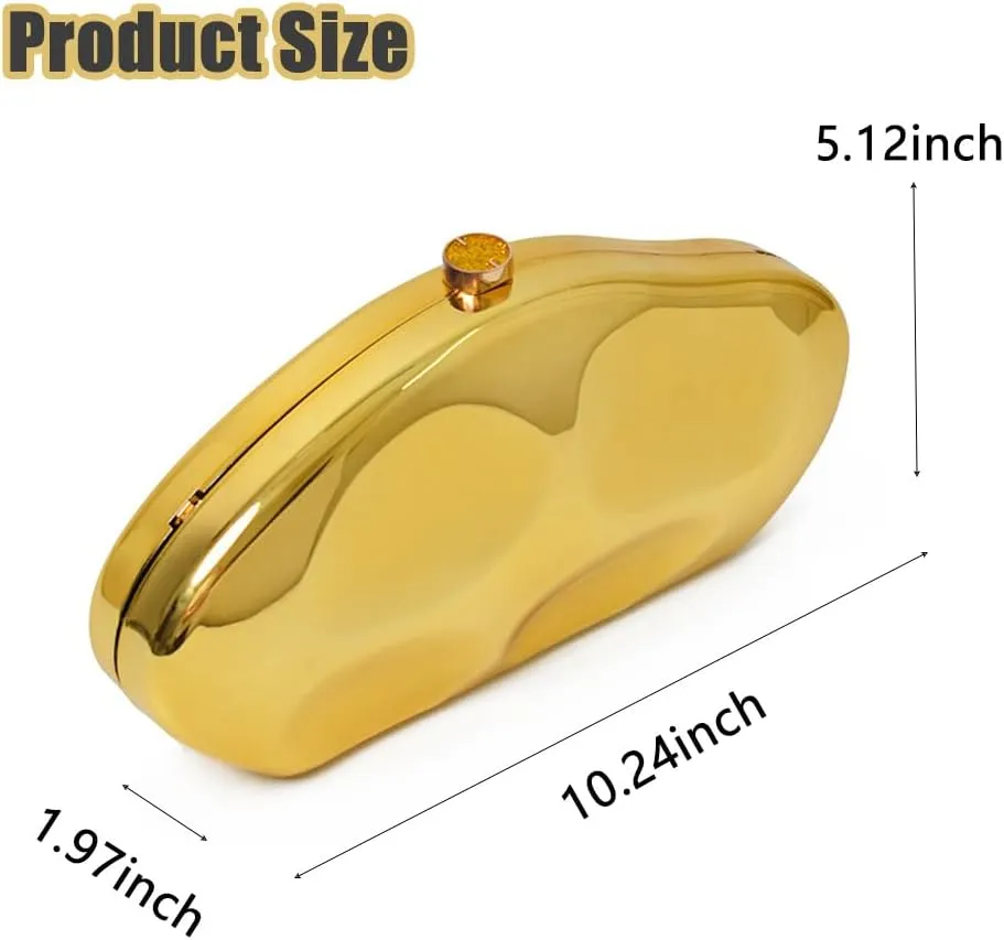 Acrylic Shell Clutch Purse for Women Metallic Evening Bag Large Designer Acrylic Handbag for Wedding Party Prom