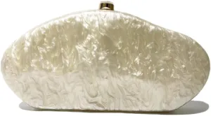 Acrylic Shell Clutch Purse for Women Metallic Evening Bag Large Designer Acrylic Handbag for Wedding Party Prom