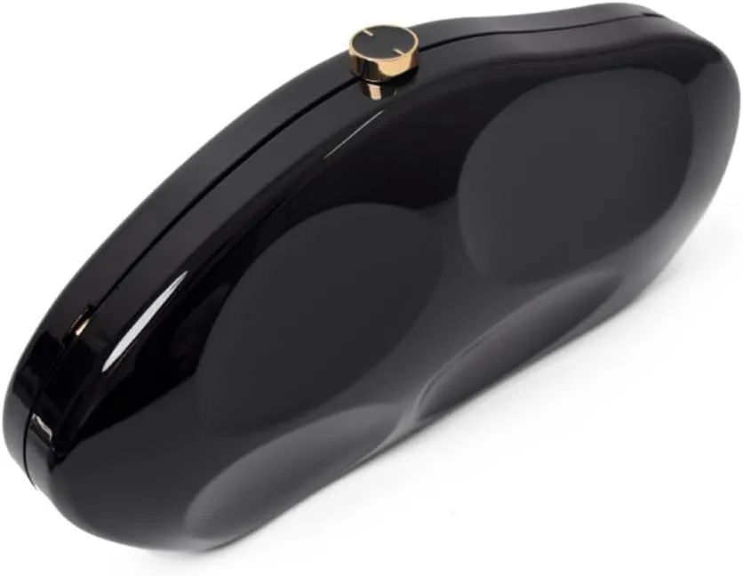 Acrylic Shell Clutch Purse for Women Metallic Evening Bag Large Designer Acrylic Handbag for Wedding Party Prom