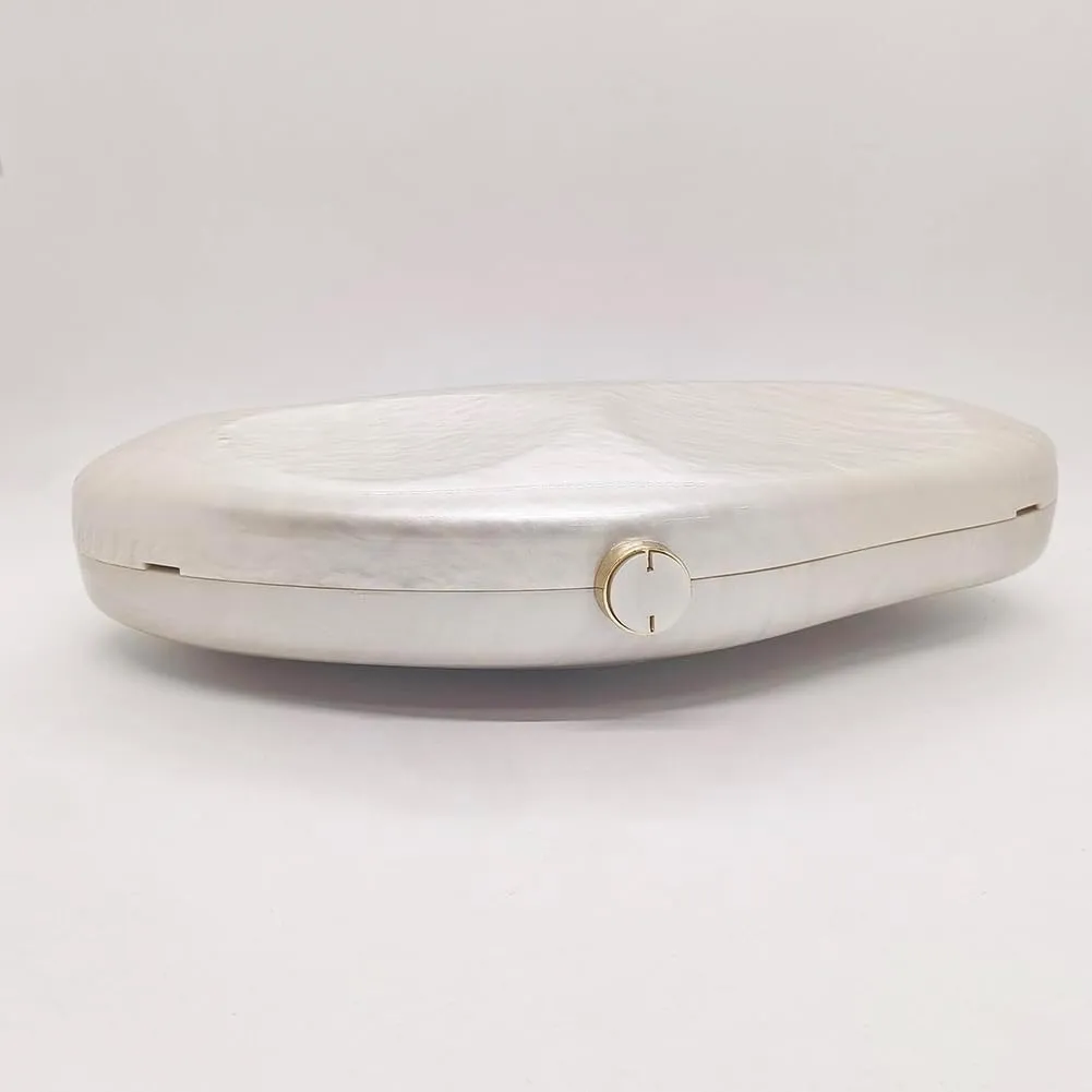 Acrylic Shell Clutch Purse for Women Metallic Evening Bag Large Designer Acrylic Handbag for Wedding Party Prom