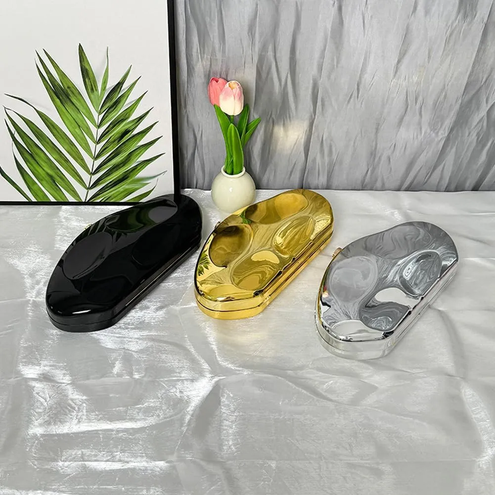 Acrylic Shell Clutch Purse for Women Metallic Evening Bag Large Designer Acrylic Handbag for Wedding Party Prom