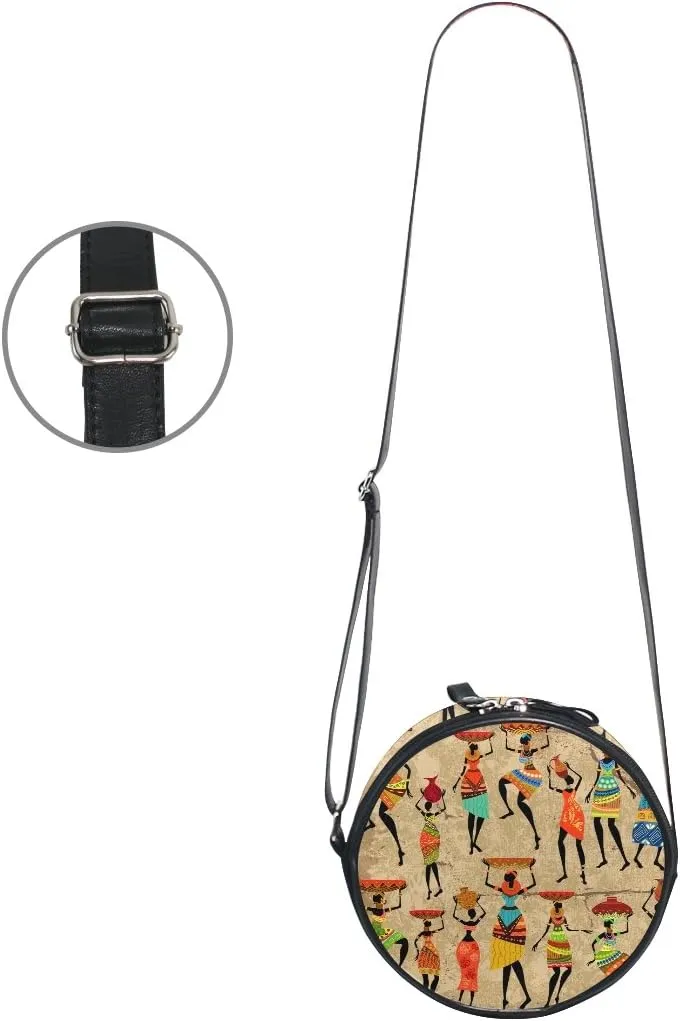 ALAZA Art Paris Eiffel Tower Painting Round Crossbody Bag Canvas Messenger Purse