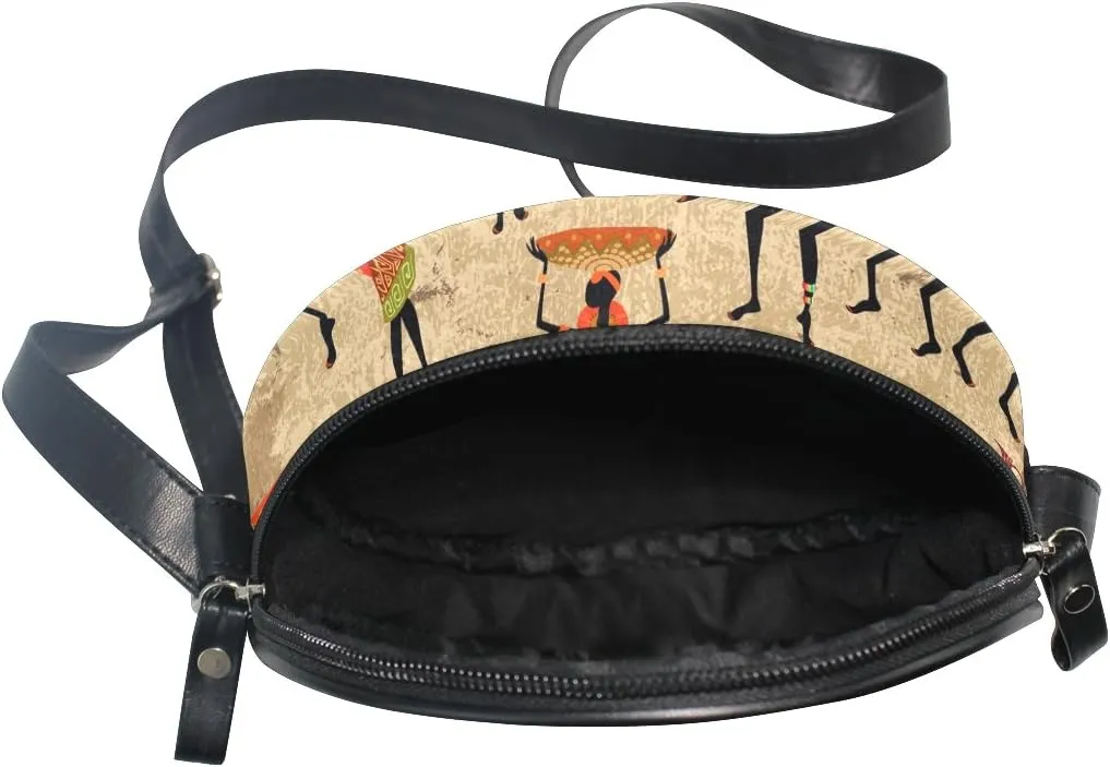 ALAZA Art Paris Eiffel Tower Painting Round Crossbody Bag Canvas Messenger Purse