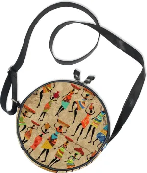 ALAZA Art Paris Eiffel Tower Painting Round Crossbody Bag Canvas Messenger Purse